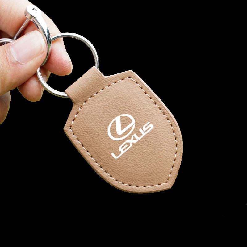 Interior Stickers Car Keychain Shield Leather Keyring Car Motorcycle Keyring Holder For Lexus RX330 IS250 Ct200h ES300h RX350 IS
