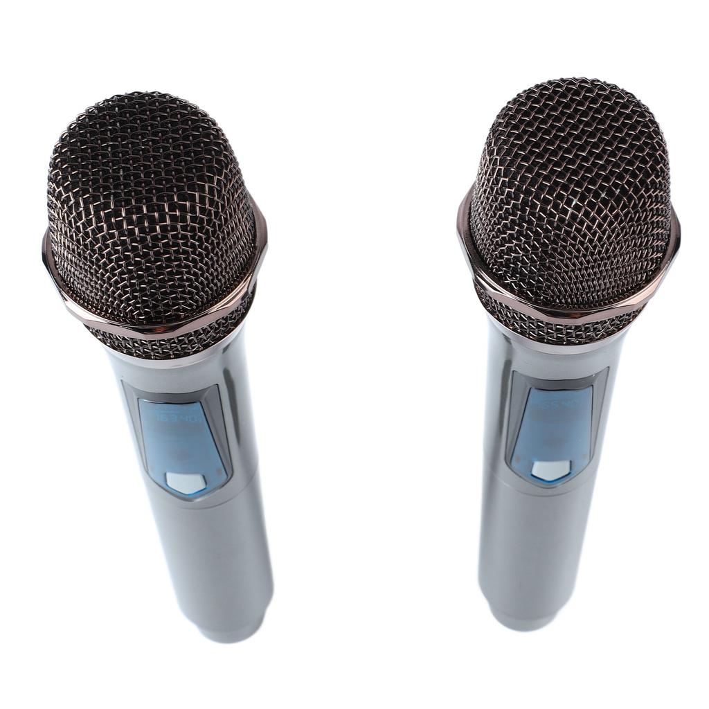 Wireless Handheld Microphone System 1 for 2 UHF Dynamic Cordless Mic for Outdoor Home