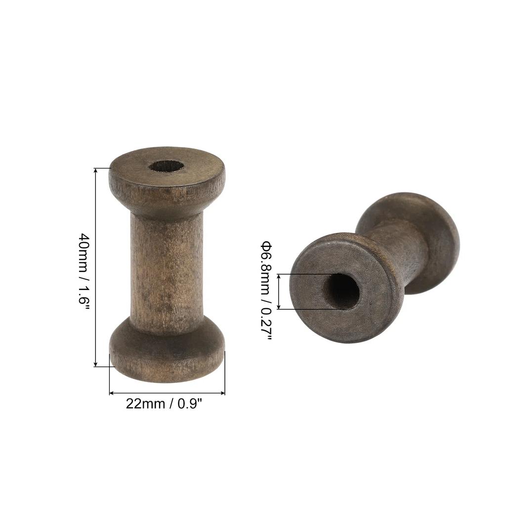 10/20/40pcs Wooden Empty Spools Unfinished Wood Sewing Thread Spool Natural Wire Weaving Bobbins for Crafts Embroidery Tools DIY