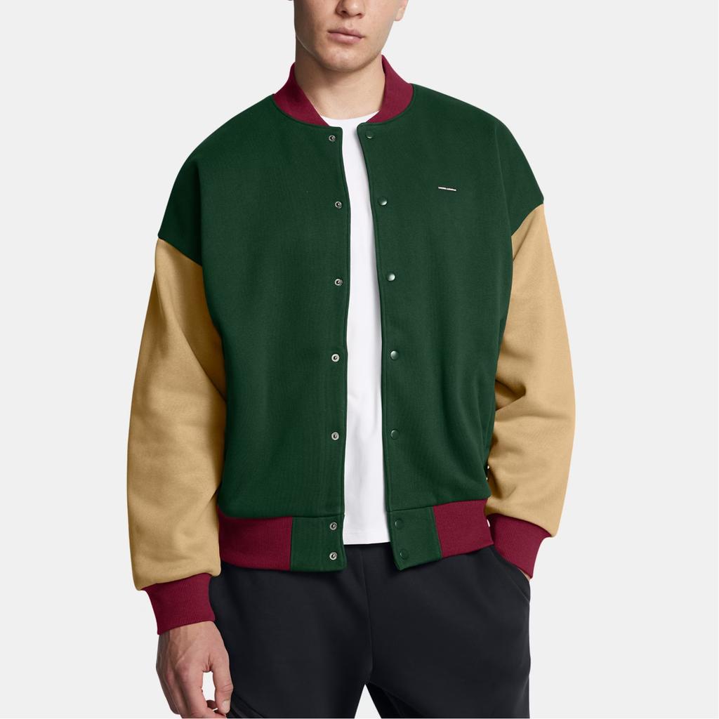 Under Armour Icon Training Loose Fit Single-Breasted Drop Shoulder Long Sleeve Jacket Men Jackets Forest-Green 1387887-301