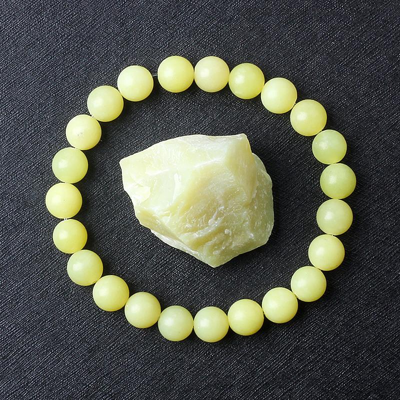 Natural Lemon Jades Bracelet Natural Yellow Stone Beads Bracelets for Men Women Ice Gem Bangle Elastic Jewelry Gift for Lovers
