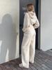 Women's Casual Solid Color Hoodie & Lace-up Pants Two-Piece Set