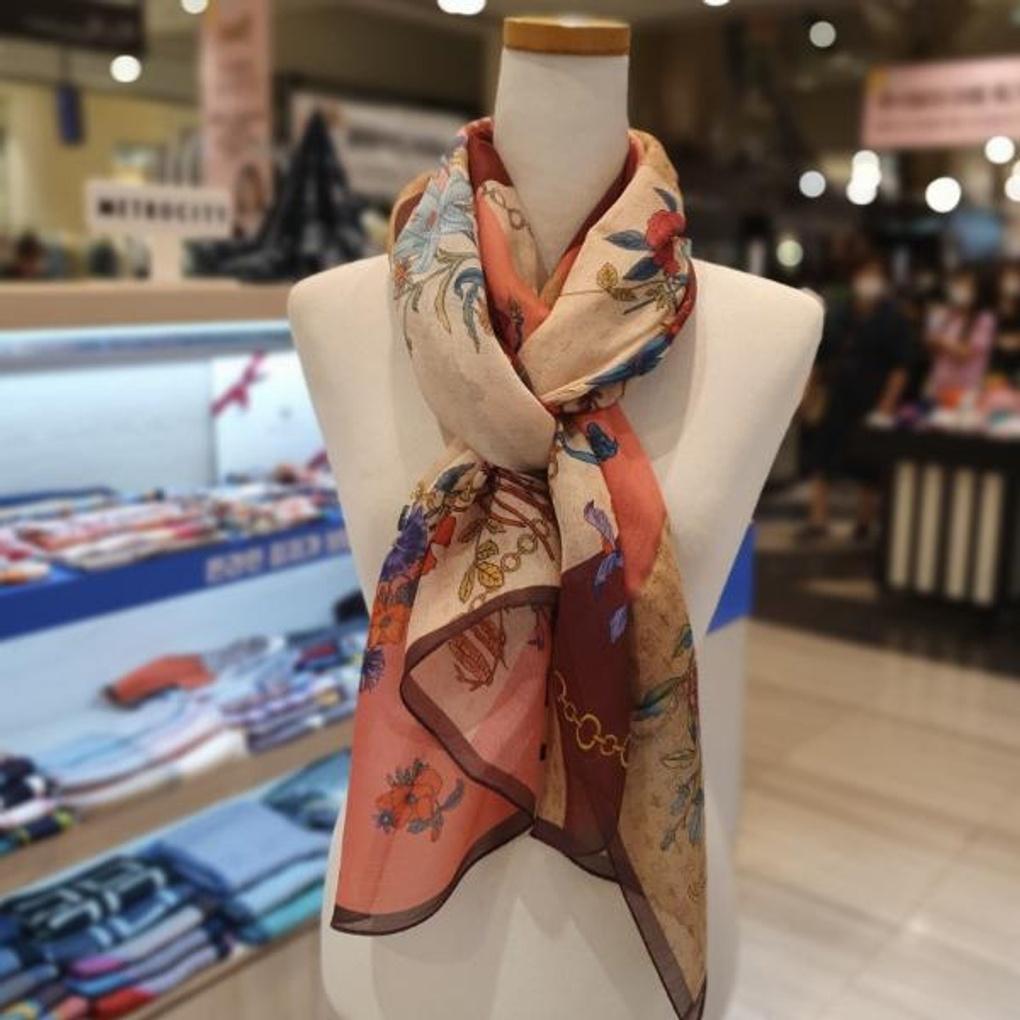 Metro City Autumn Garden Wool Silk Scarf (MSFD-1805)