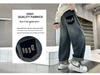 Spring/Autumn Loose-Fit Jeans for Boys, Ages 7-14, Children's Casual Long Pants.