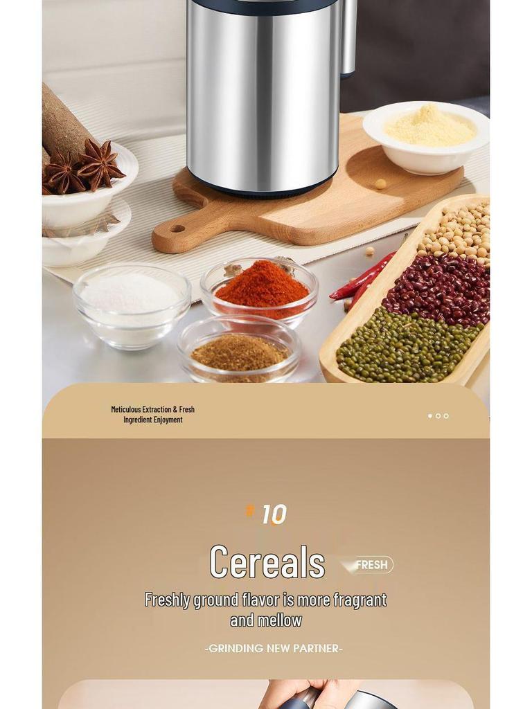 Ultra-Fine Grain and Cereal Crusher: Compact Household Grinder