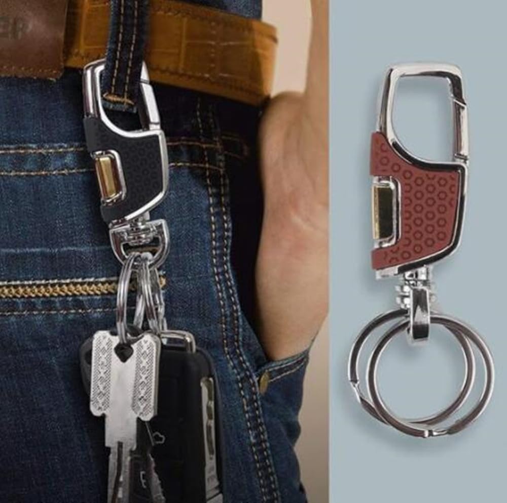 Samcos Key Chain, Car, Motorcycle, Key Ring, Key Chain, For Car, Home, Bicycle, House Keys, Lost Prevention, Unisex, Black
