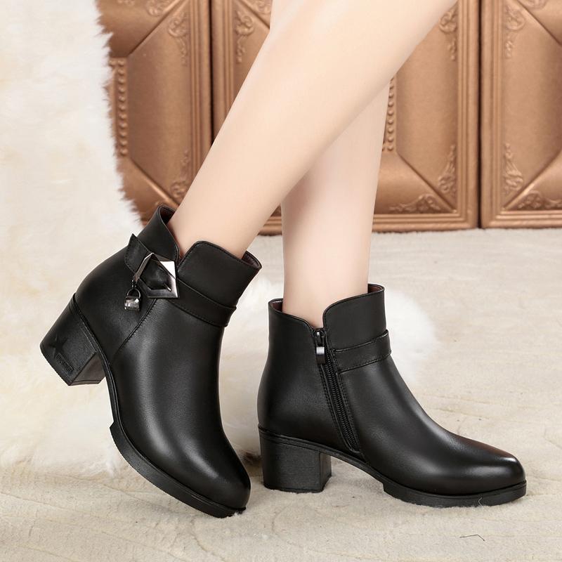 Fashion AIYUQI Women Snow Boots Genuine Leather 2025 New Winter Women Ankle Boots Large Size Wool Warm Non Slip Mom Boots