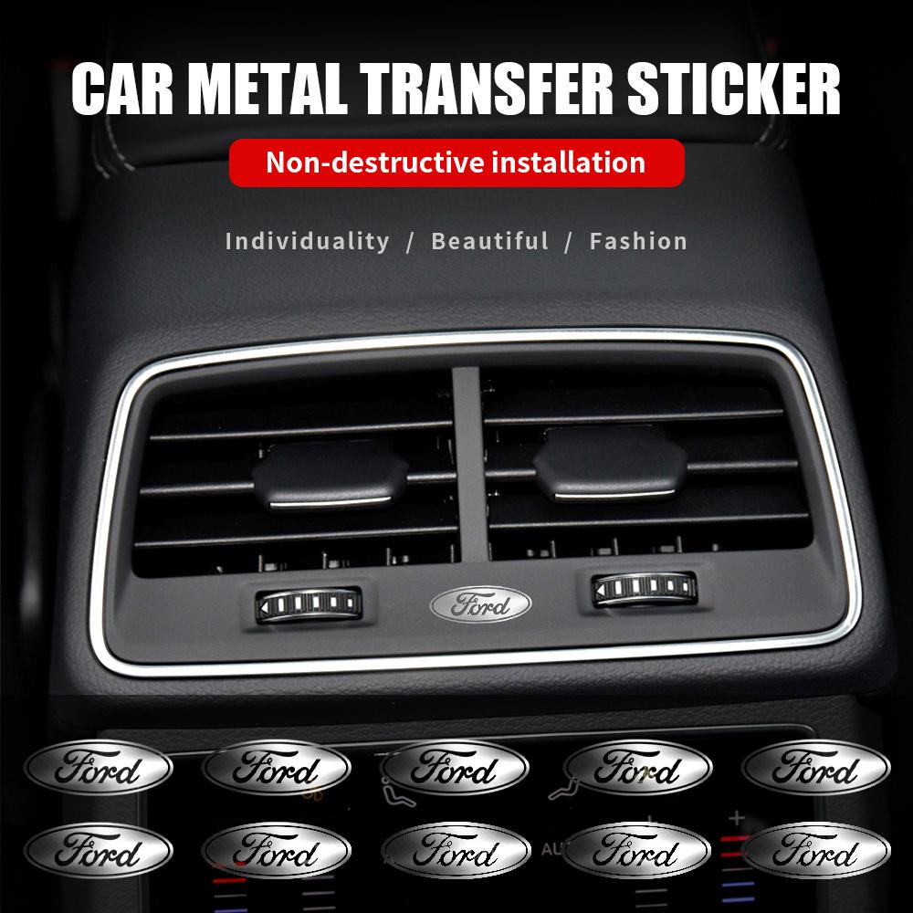 10/20pcs For Ford Escort Explorer Focus Kuga Mustang RS Ranger Car Interior Nickel Badge Phone Key Decoration Sticker Accessorie