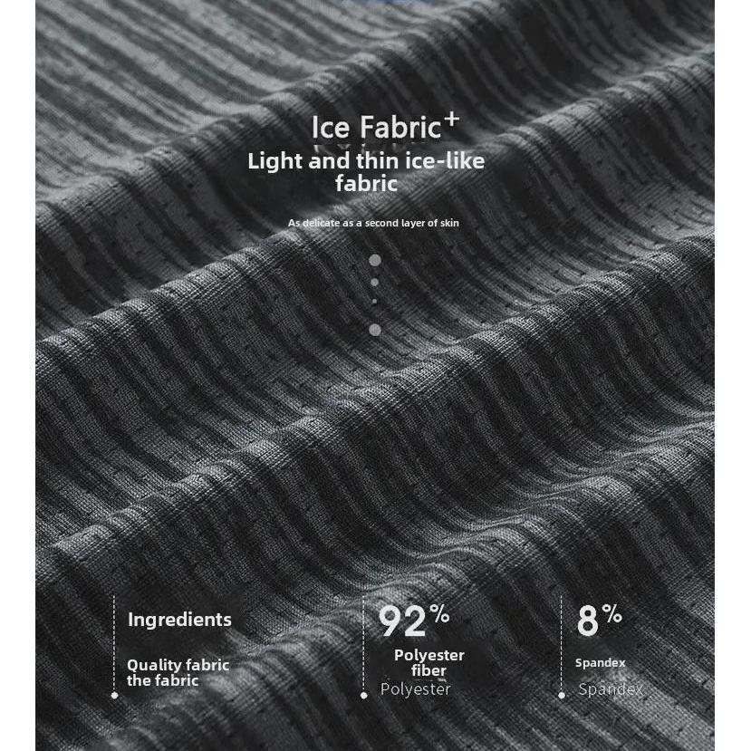 Men's Quick-Dry Bamboo and Ice Silk T-Shirt with Bamboo Pattern