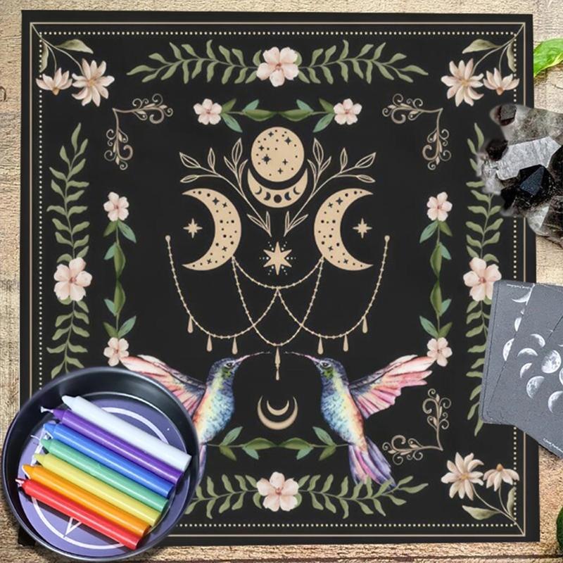 Astrology Tarots Table Altar Cloth Metaphysical Board Game Mat Pendulum Divinations Altar Tablecloth Board Game Card Pad