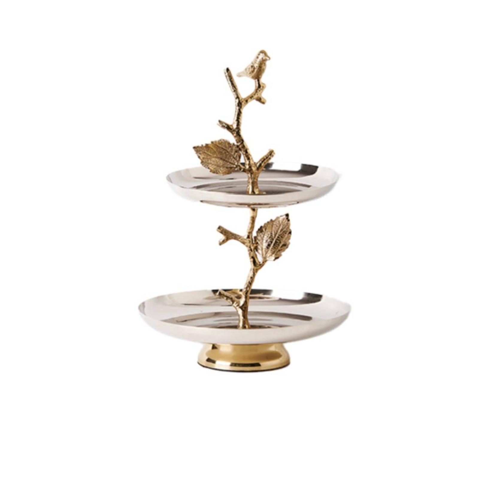 Two-Tier Serving Stand Decorative Tiered Tray