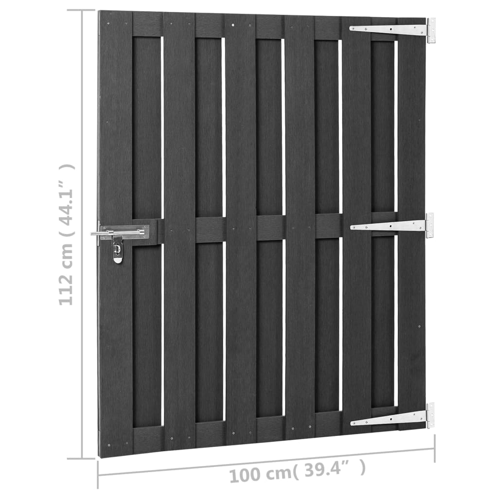 WPC Gartentor 100 x 112 cm Grau