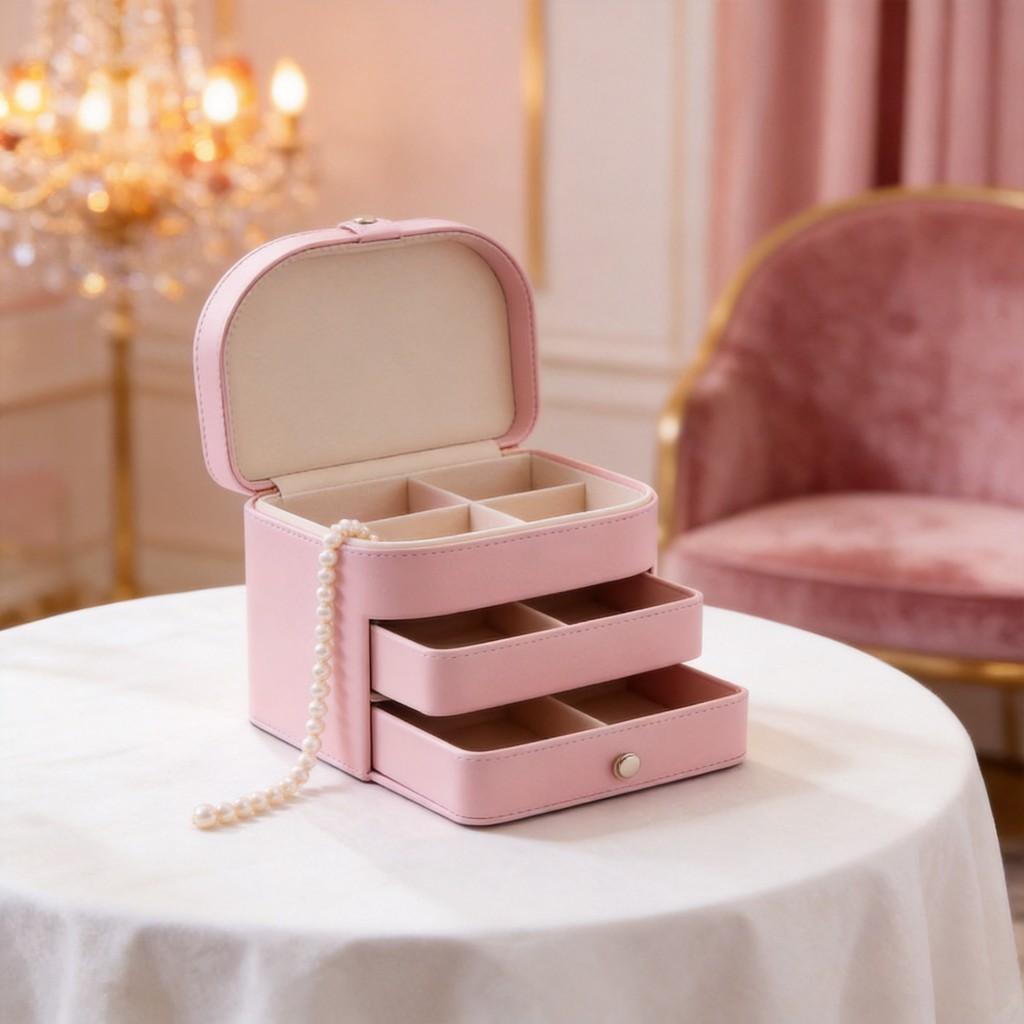 Multilayer Large Capacity Jewelry Organizer With Leather Material For Gift Storage And Display