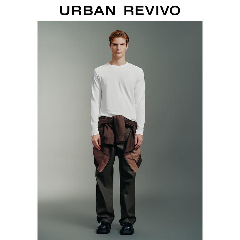 UR Men's 2025 Spring Cotton Round Neck Long Sleeve T-Shirt UMM450030