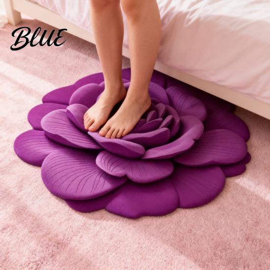 Anti-slip Floral Rug Soft Touch Design Anti-Slip 3D Flower Floor Mat Bottom Door Carpet