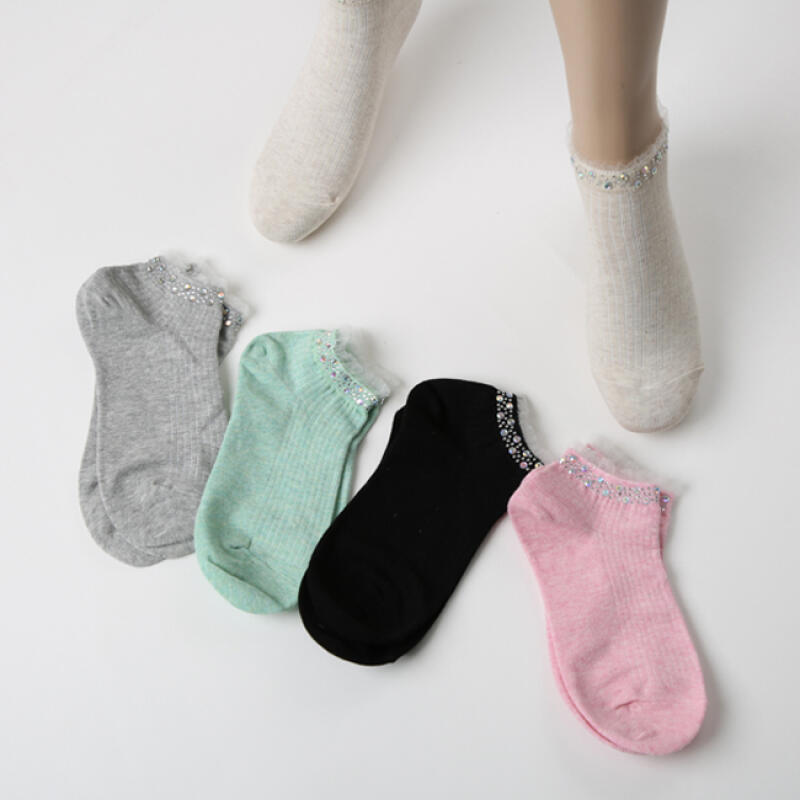 Fashion Socks - Ankle Beaded Socks k2209 oatmeal