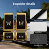 Set Of 4 Car Floor Mats Featuring A Golden Butterfly And Gem Pattern, Made From Polyester, Offering A Luxurious And Elegant Touc