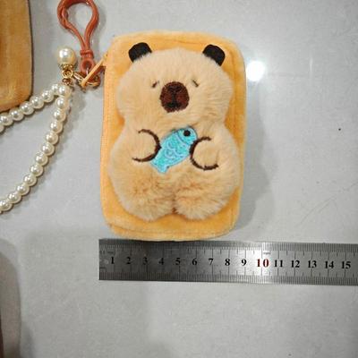 Creative Cute Capybara Anime Plush Coin Purse Cartoon Earphone Storage Bag Mini Cute Money Change Pouch Bag Pendant