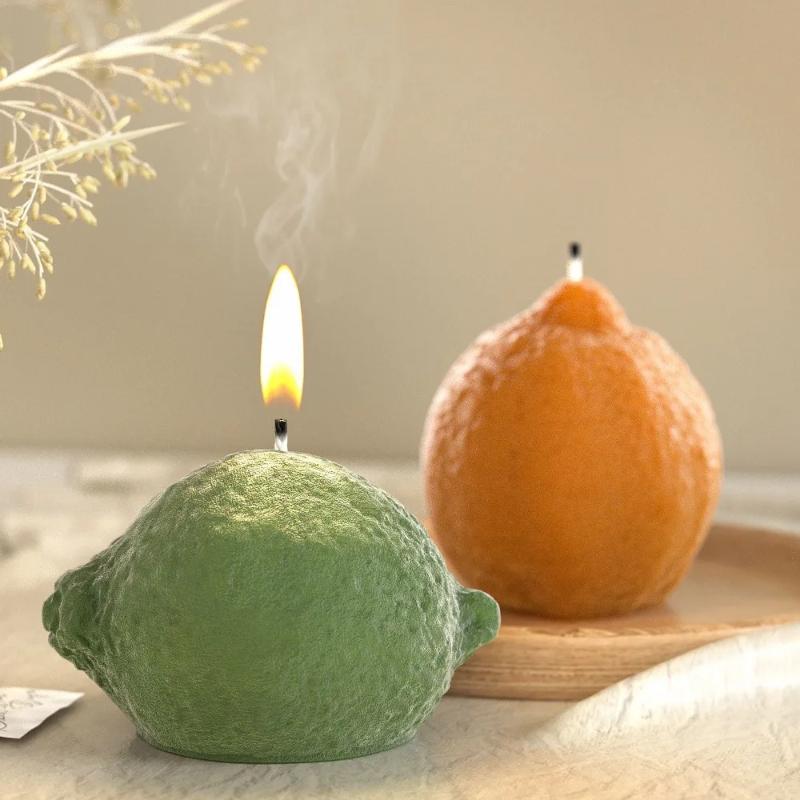 Easy Demold Lemon Candle Silicone Moulds Fruits Shape Resin Mold Orange Gypsum Making Tools Artist Home Decor DIY Birthday Gifts