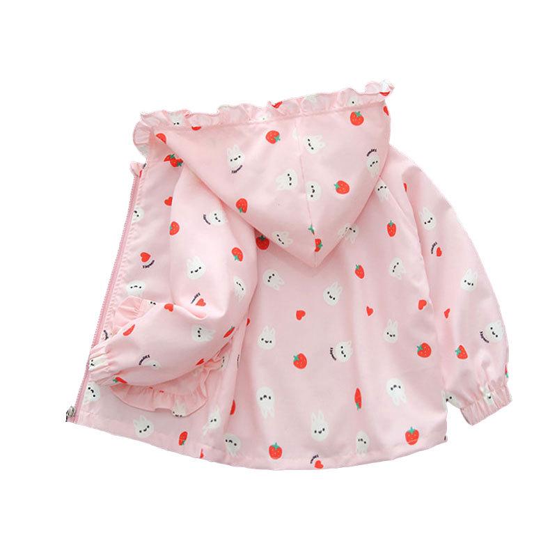 Erdbeerjacke für Babymädchen - Trenchcoat für Frühling/Herbst für Säuglinge
