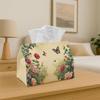 1pc Vintage Floral Tissue Box Holder And Dispenser - Multifunctional Soft Polyester Fabric with Blooming Scene, Tissue Storage Organizer for Kitchen, 