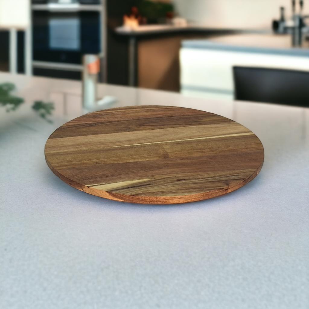 TURNING BOARD 35 Cm WOODEN PIZZA PLATE CHEESE SERVING PLATE