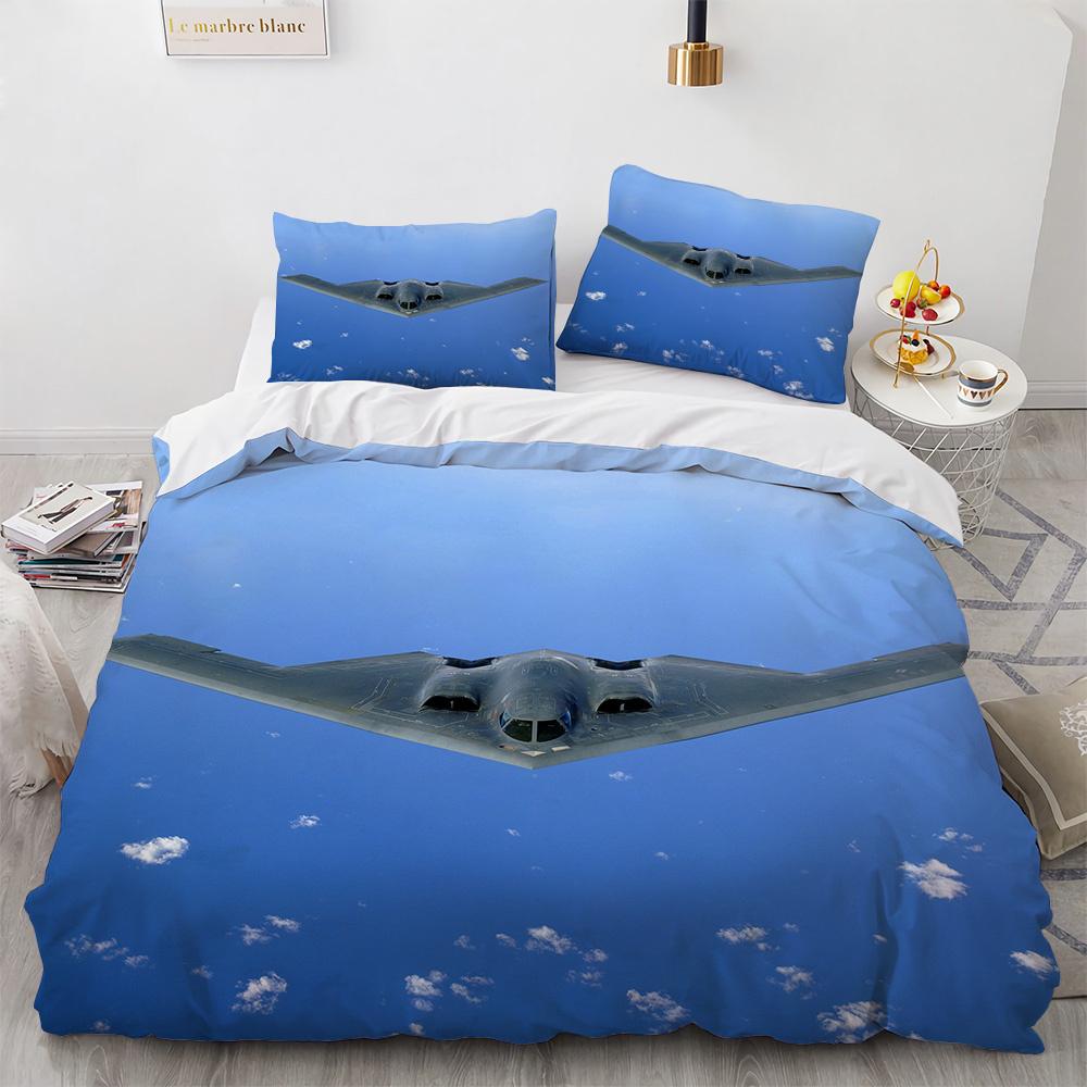 Flugzeug Bettbezug Set Kampfflugzeug Himmel Muster Polyester Bettdeckenbezug King Queen Full Size Für Kinder Jugendliche Erwachsene Mit Kissenbezug