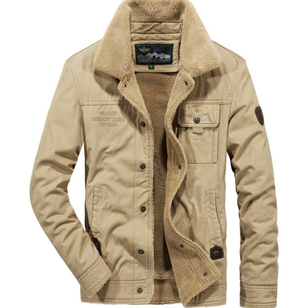Winter Herren Baumwolle gefütterte Jacke mit dickem Revers Warmer Mantel Mittleren Alters Loose Fit Baumwolle gefütterte Jacke
