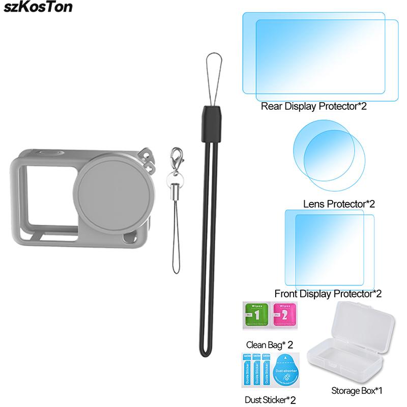 Case for DJI Osmo Action 6 Silicone Cover With Lens Protective Cap Anti-scratch Protector Shell Accessories