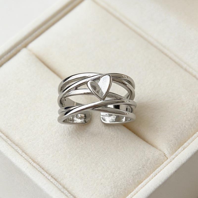 Retro Mehrschichtiger Herzring für Damen - Einzigartig, Öffnungsfähig, Hip-Hop-Stil, Perfekt für den Zeigefinger