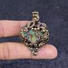 Pink Triplet Opal Gemstone Copper Wire Wrap Jewelry Pendant 2.05"