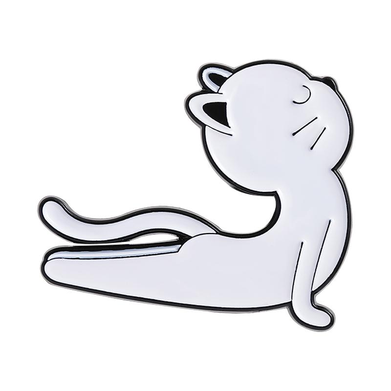 

Cartoon Funny Cat Yoga Enamel Pins Kawaii Meditation Cat Cute Animal Brooches Lapel Badge Jewelry Gift For Cat Lovers Friends