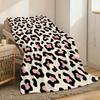 Leopard Print Throw Lightweight 240g Flannel Blanket Soft Skin-friendly for Summer Cooling