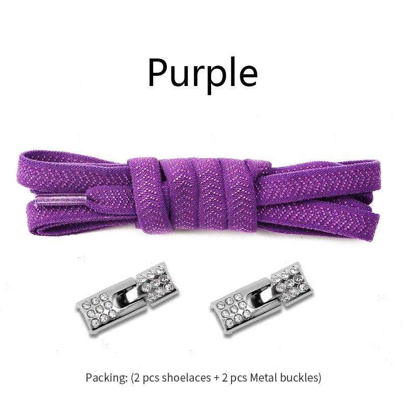 Elastic Laces Sneakers Diamond Cross Locks Shoelaces Without Ties Kids Adult 8MM Width No Tie Shoe Laces Rubber Bands Shoelace