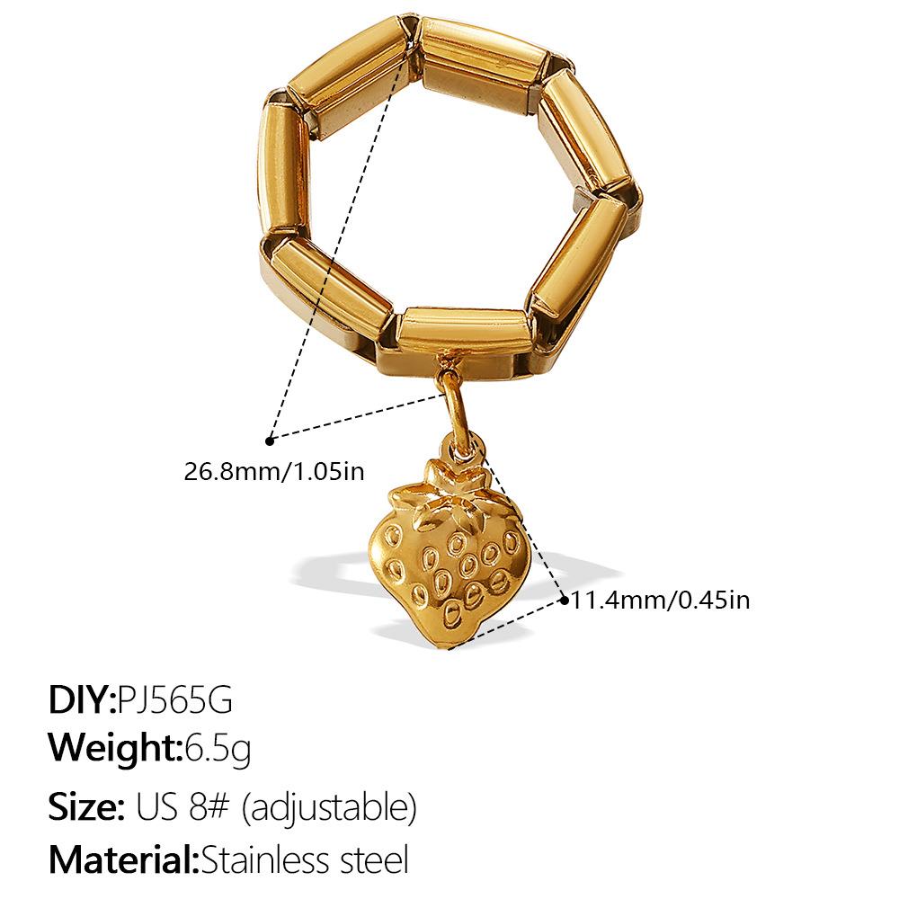 DIY pendant ring ring stainless steel gold-plated exaggerated multi-element pendant ring women