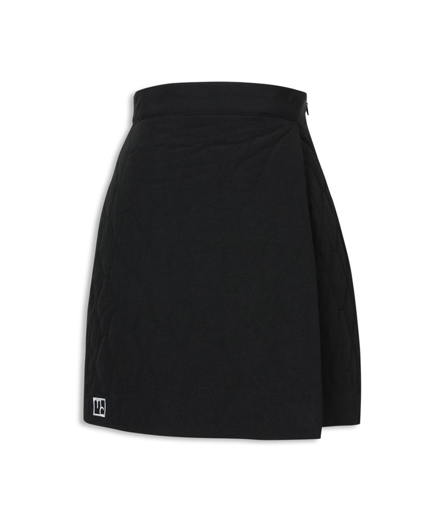 Mackie Padded Wrap Mini Skirt Black