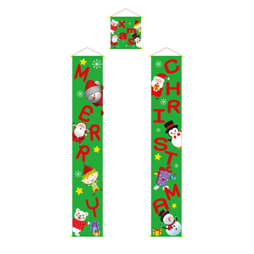 Christmas Party Decoration Door Curtain Holiday Shopping Mall Hotel Party Atmosphere Arrangement Couplet Customization