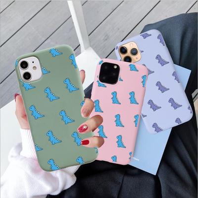 Phone Case For iPhone 12 Pro MAX 13 7 8 Plus X XR XS SE 2020 Cute Dinosaur Matte Soft TPU For iPhone 11 Phone Protection Cover