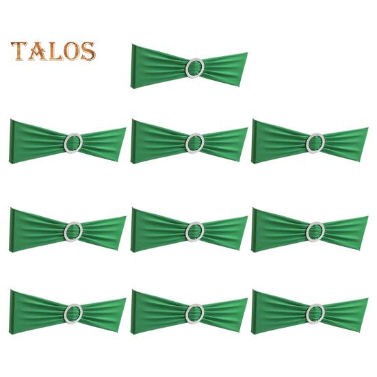 

10 шт. чехлов на спинки стульев, однотонные, с круглой пряжкой, эластичные многоразовые ремни безопасности для вечеринок, свадеб, торжеств, банкетных стульев, стульев для столовой в отеле зелёный