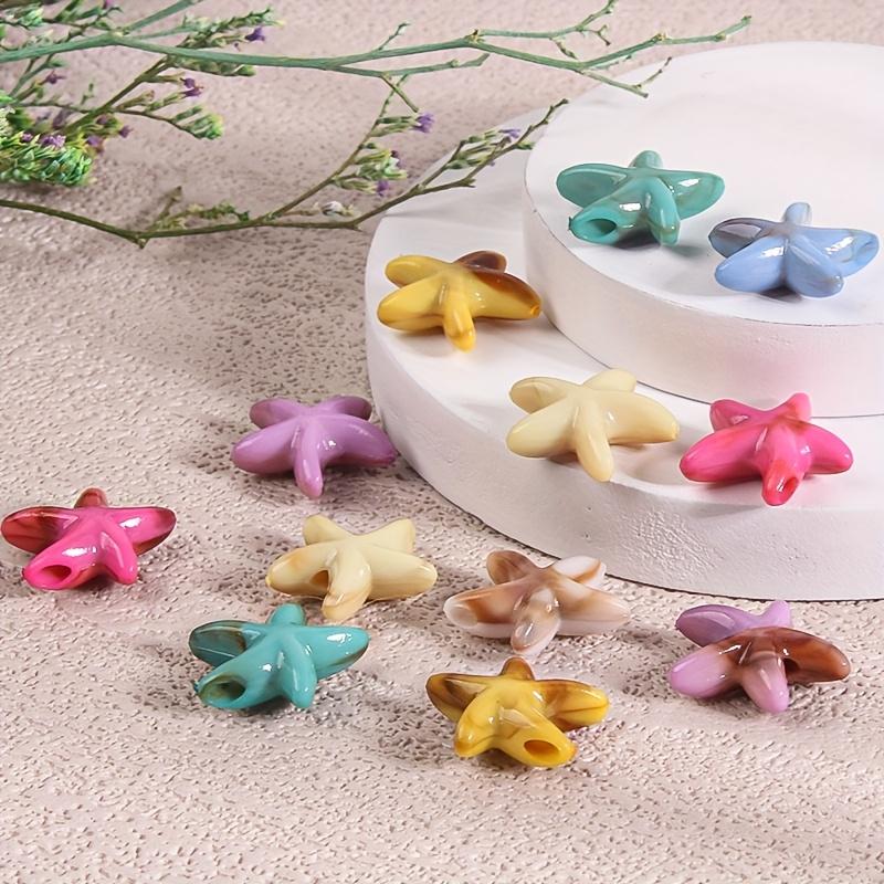 50Pcs Colorful Acrylic Starfish Beads - Vibrant Marine-Themed Diy Jewelry Making Supplies For Necklace Bracelet Keychain
