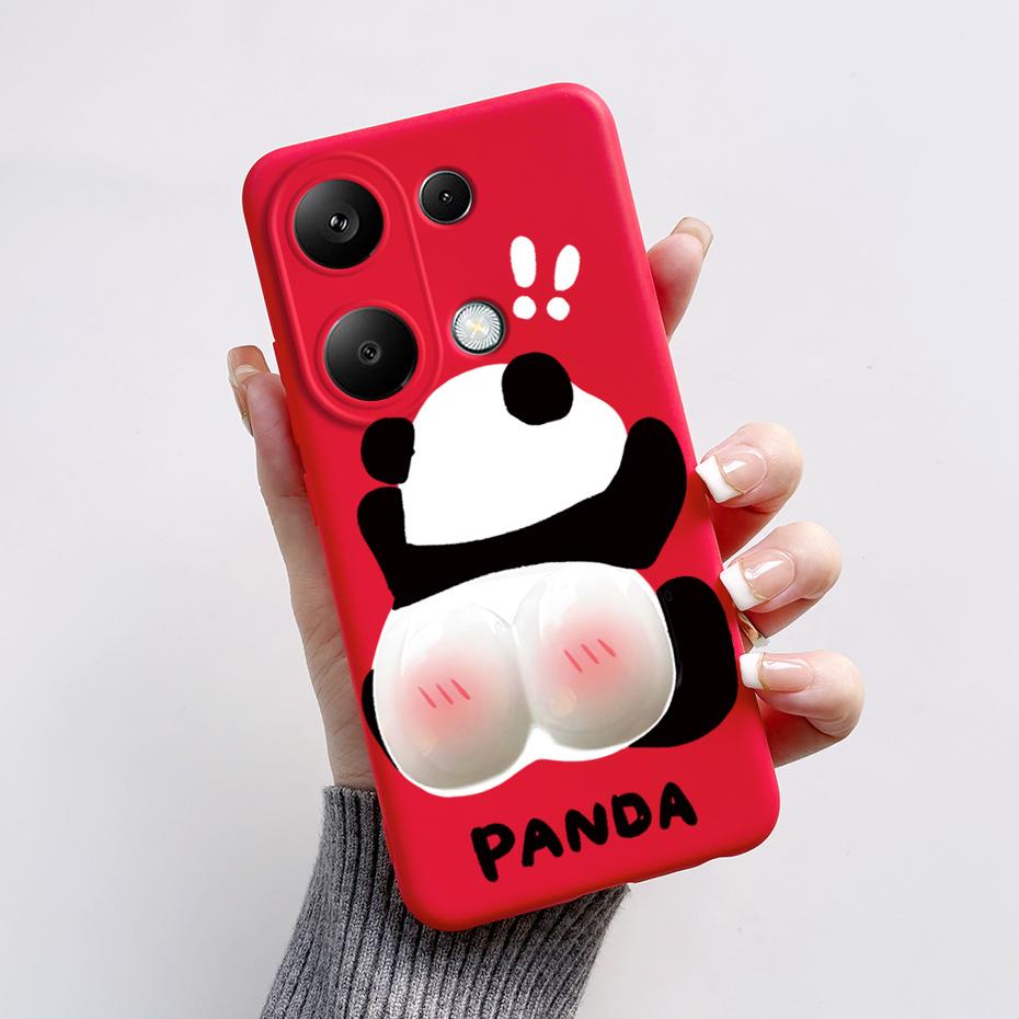For Xiaomi Poco M6 Pro Case Soft Silicone Cute Cat Panda Shockproof Cover for Poco M6 Pro 4G TPU Coque Funda Shell M6Pro 6.67''