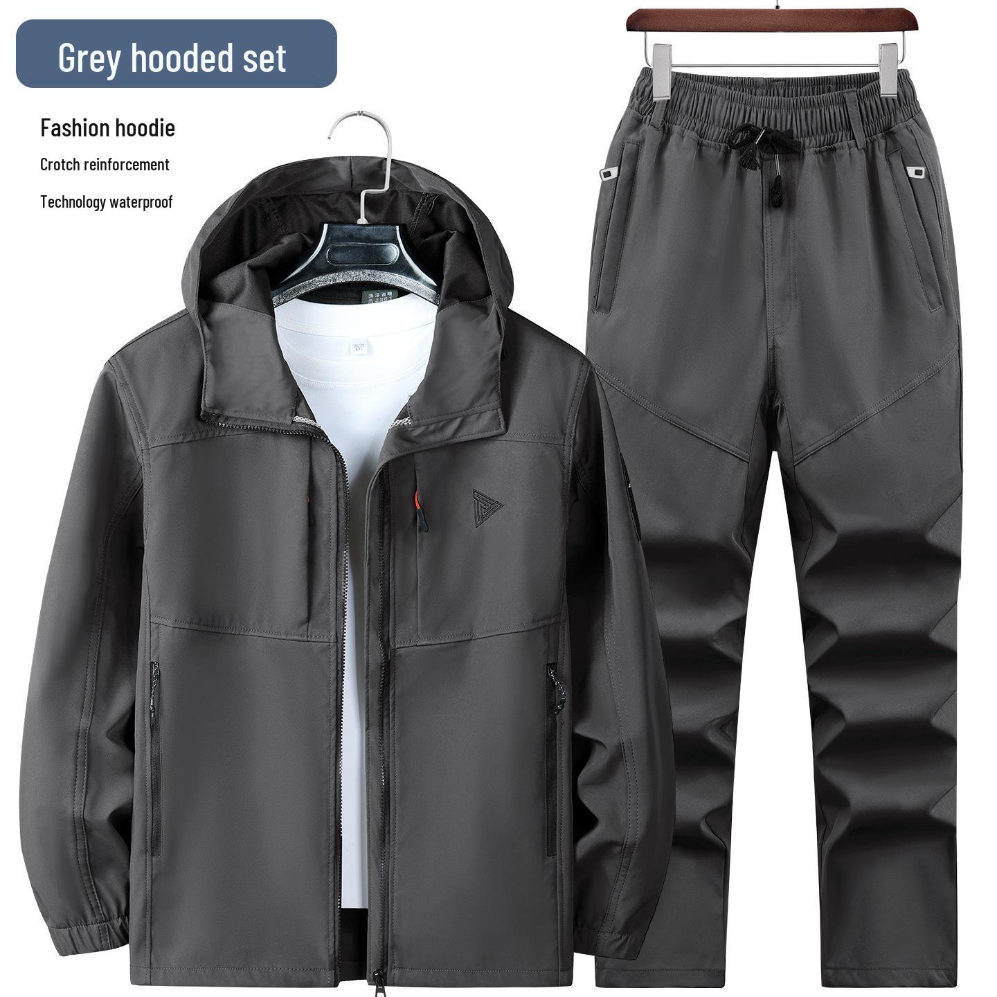 Men s Durable Camouflage Workwear Set - Hooded Outdoor Climbing Suit for Spring & Autumn 185cm (160-180 jin)