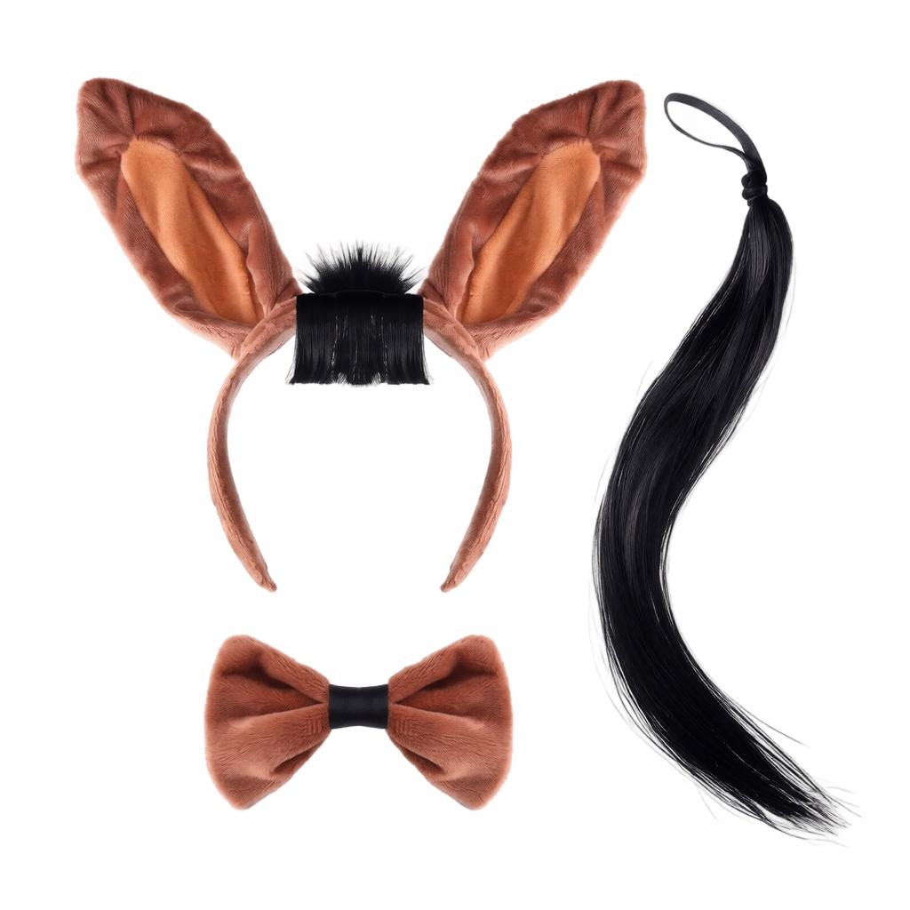 Halloween Animal Headband Tie and Tail Set for Costume Accessories 802