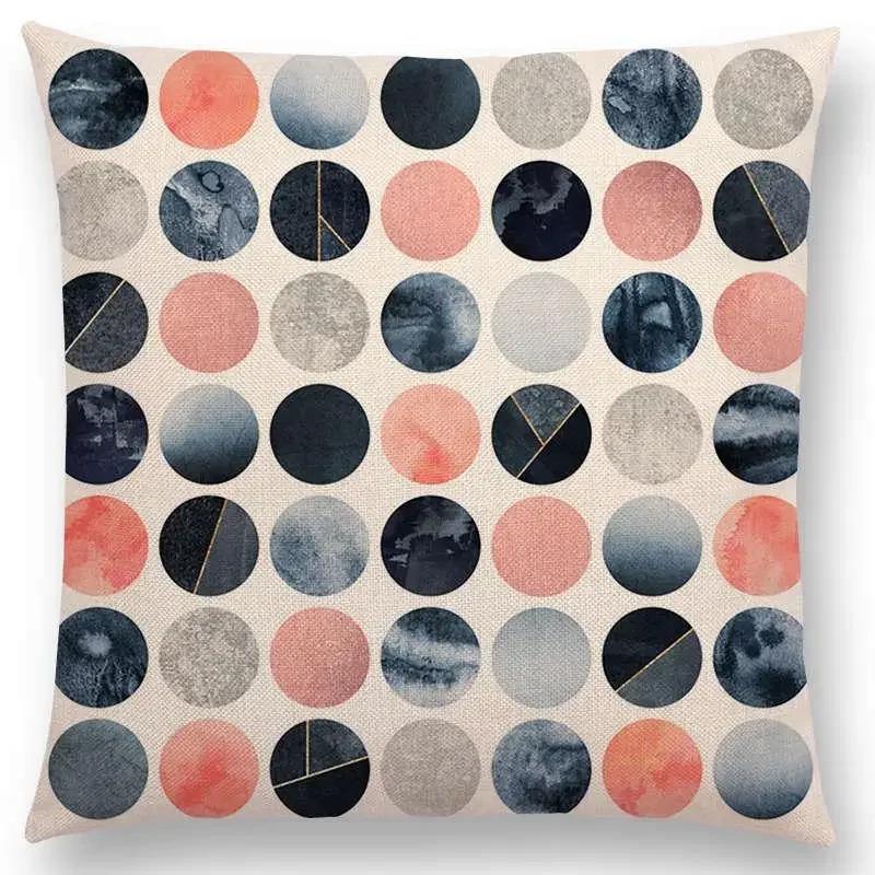 New Abstract Colourful Geometric Pattern Sweet Watercolor Dream Square Round Triangles Gorgeous Cushion Cover Throw Pillow Case