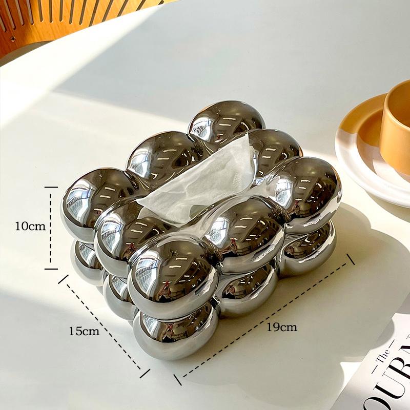 High-end Napkin Paper Box Egg Shaped Ceramic Tissue Box Ornaments Home room Table Drawer Paper Box Tea Room Desk Paper Towel Box