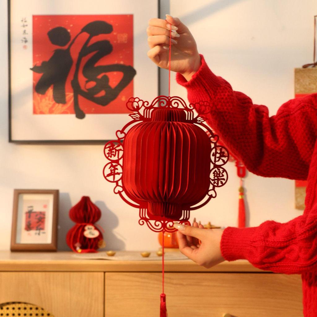 2026 Year of the Horse 3D Honeycomb Chinese Lantern Spring Festival Hanging Ornament.