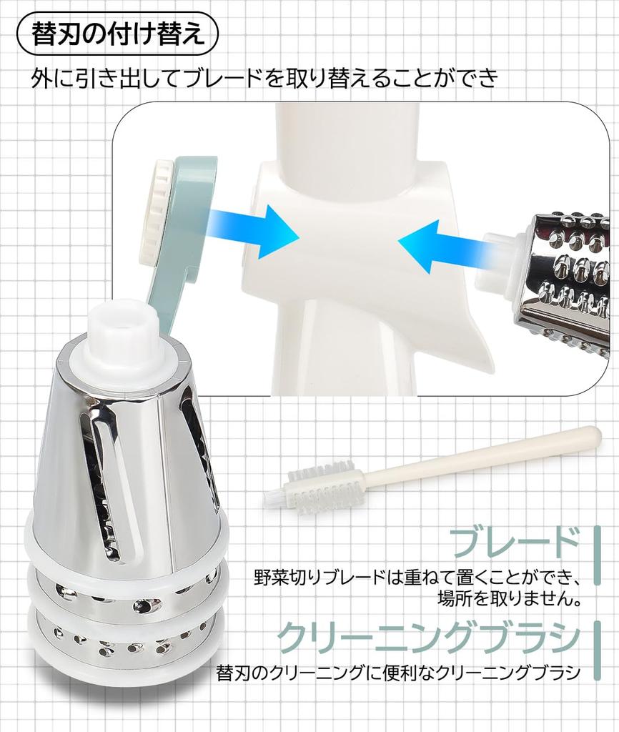 QuiExact 3 in Abnehmbarer Julienne-Kohl Julienne-Gemüse Kochschneider Daikon Käse Leicht zu Reinigen Bürste Inklusive Schneider, 1, Hacken, Schneiden,