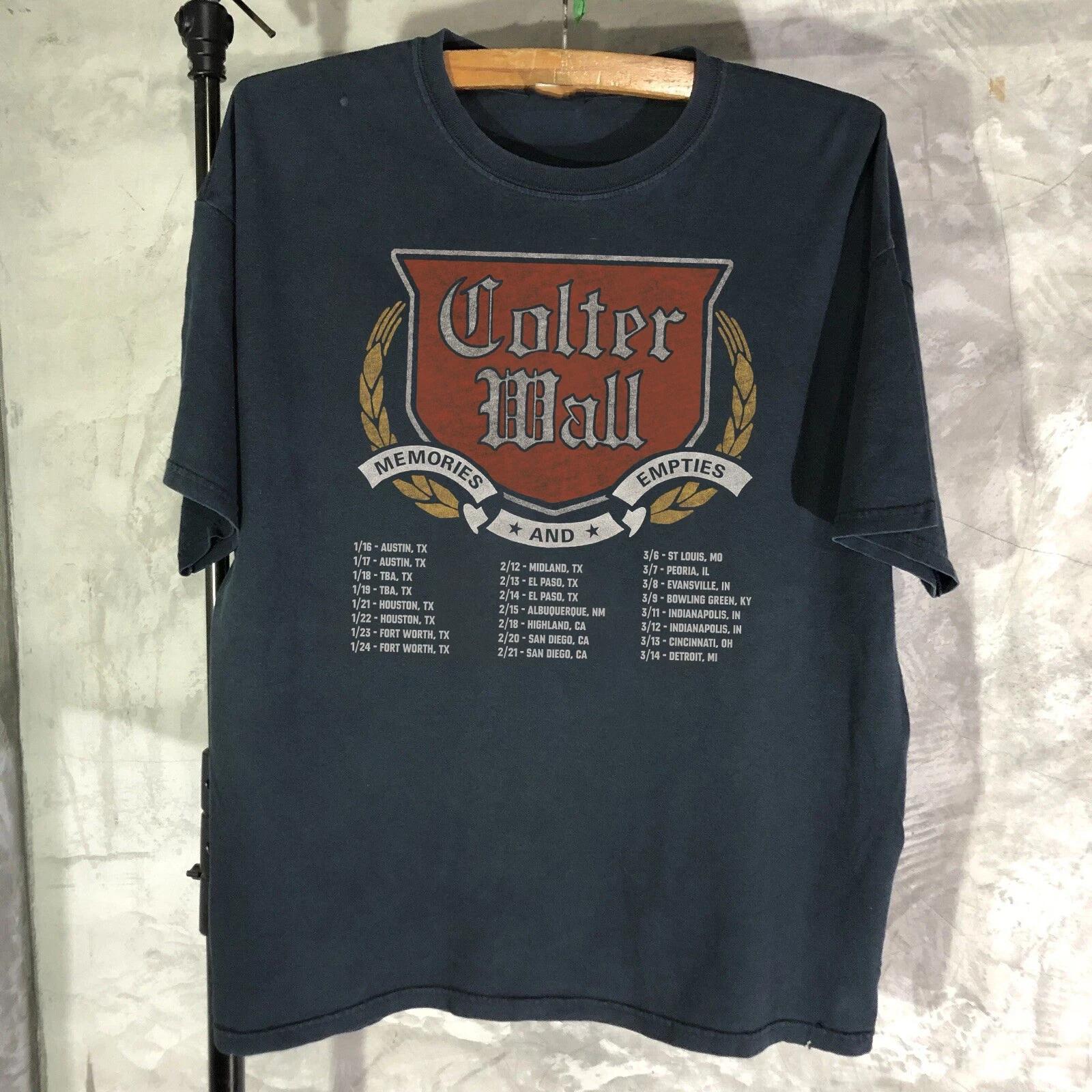 Men s and Women s T-shirts Retro Colter Wall Memories and Empties Tour Cotton Black M