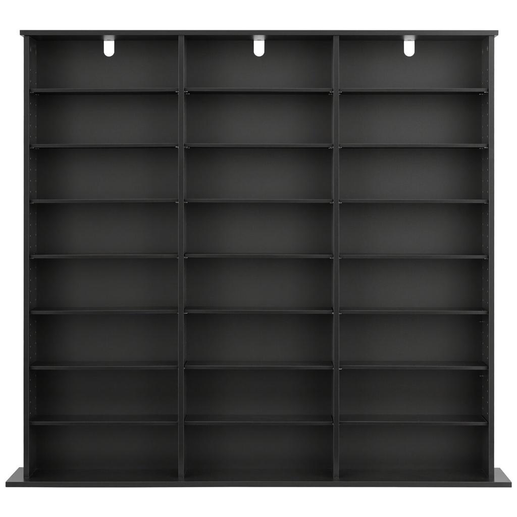 Media Storage Cabinet, 8-Tier DVD Shelf Organizer, 142 X 22 X 130 Cm Multimedia Storage Organizer for CDs, DVDs, Books & Games, CD Shelf for Living
