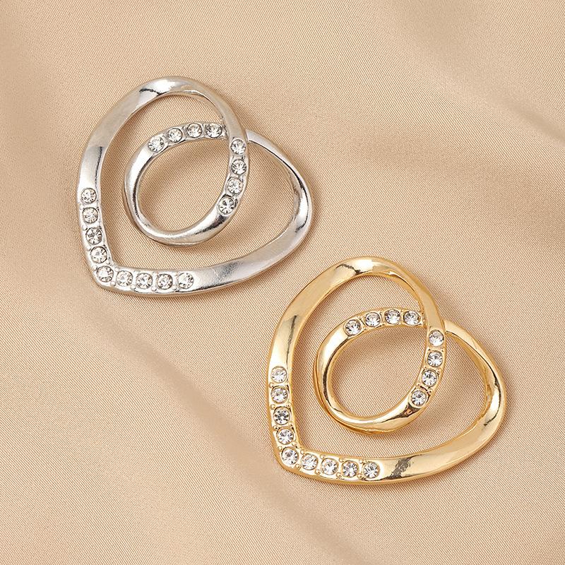Scarf Ring Clip -T-shirt Ties Clips Clothes Corner Knotted Button for Women Fashion Metal Round Circle Shirt Clip Buckle